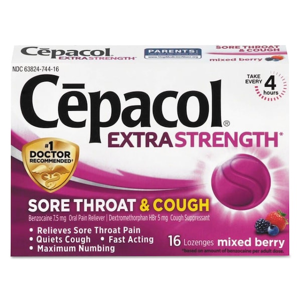 Cepacol® Sore Throat and Cough Lozenges, Mixed Berry, PK384 63824-74016 - main